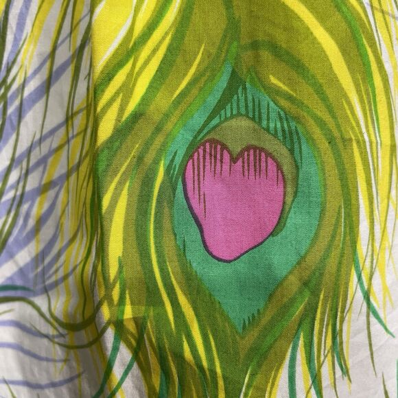 Nanette Lepore Peacock Print Dress W/Pockets Sz 6 Green Multi Lined Pleated - Picture 11 of 11